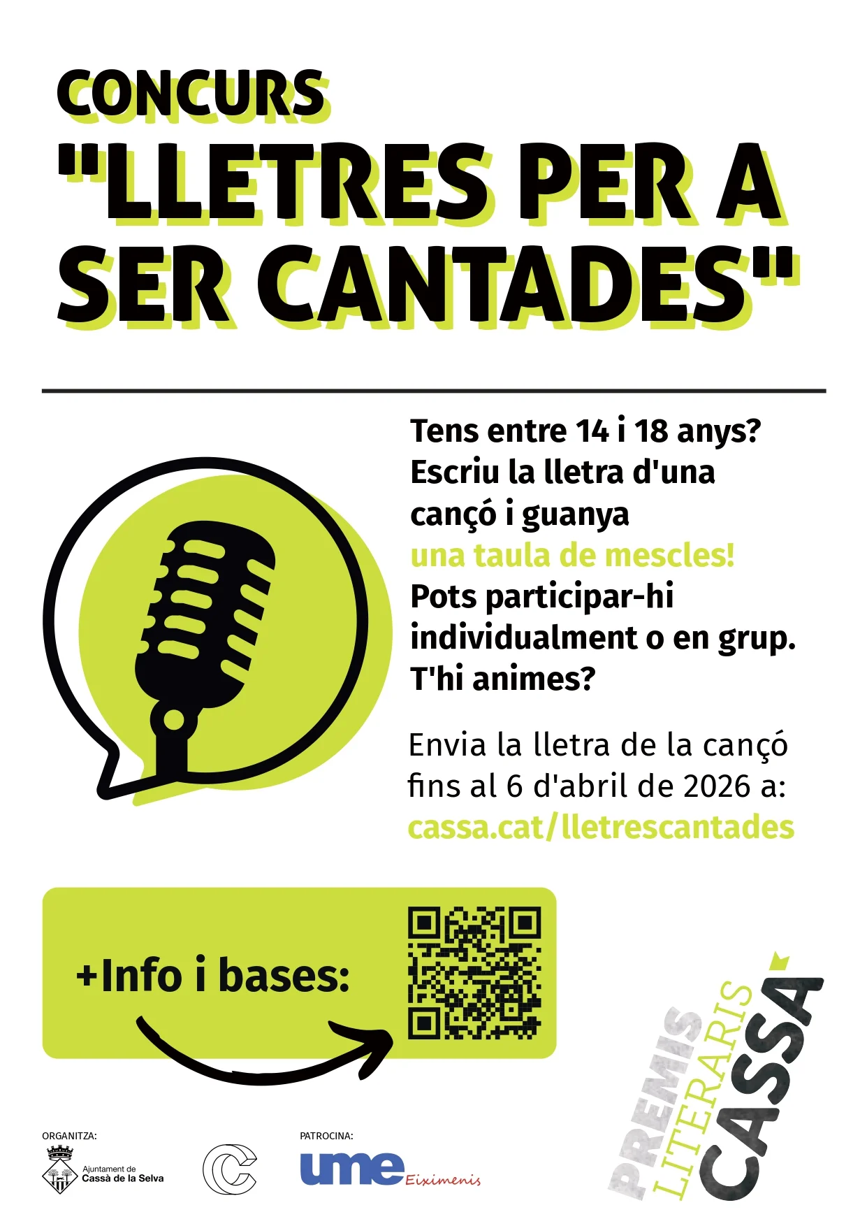 Lletres per a ser cantades 2026